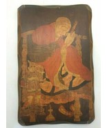 16&quot; Praying Tibetan Buddhist Monk Dalai Lama Carved Wood Wall Plaque VTG... - £77.86 GBP