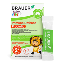 An item in the Baby category: Brauer Baby & Kids Immune Defence Probiotic 30 Sachets