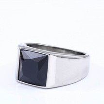  titanium ring for man blue green square stone 316l stainless steel fashion high polish thumb200