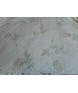 Vintage rose floral off white pink green Sheet Double flat - $45.98