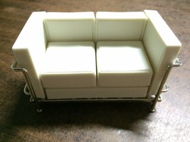 Dollhouse Miniature Design Interior Cube White Sofa. Premium Grade. Rare NEW - £19.77 GBP