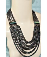 8 Strand Iridescent Multi-Faceted Glass Bead And Chain Necklace AWESOME! - £47.30 GBP