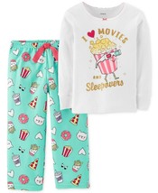 Carters Toddler Girls I Love Movies and Sleepovers Fleece Pajama Set, Multi, 2T - $9.89