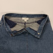 Petite Sophisticate Stretch Women's Blue Cotton Blend Rear Slit Denim Skirt Sz 8 image 9