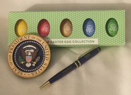 7 Trump = 2018 Easter Egg (5) Set Signed + White House Pres Pen &amp; Magnet Eagle - £67.13 GBP