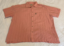 Woolrich Mens Short Sleeve Button Up Outdoor Shirt 2XL Salmon Pink Orange Color - £9.74 GBP