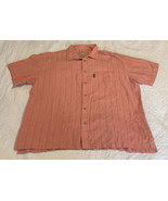 Woolrich Mens Short Sleeve Button Up Outdoor Shirt 2XL Salmon Pink Orang... - $12.19