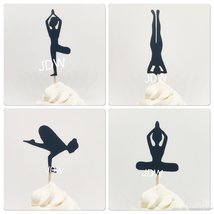 Yoga cupcake topper, yoga party, yoga birthday, yoga toppers, yoga toppe... - $135.86 MXN