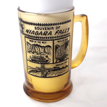 Niagara Falls Amber Glass Beer Glasses Glass Mug Vintage 5.5&quot; Tall - £14.66 GBP