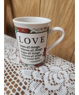 Love Bears All Things/Tea Mug Bible Verse 1 Corinthians 13 Christian Rel... - $20.37 CAD