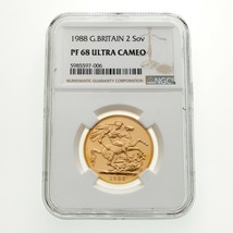 1988 Großbritannien 2 Souverän Gold Münze Ausgewählten Von NGC As PF68 M... - $2,286.89