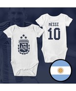 Argentina Messi Champions 3 stars FIFA World Cup Qatar 2022 White Baby B... - $36.91 CAD