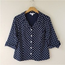 Pendleton | Navy Blue and White Polka Dot Jacket, womens size medium - $18.39