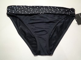 La Blanca Size 12 BANDED C31408B1 Black Polka Dot Band New Women&#39;s Bikini Bottom - £46.68 GBP