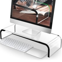 AboveTEK Acrylic Monitor Stand, Premium Large Monitor Riser 20 inch, Crystal Cle - £72.74 GBP