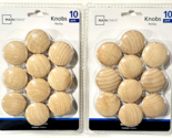 2 Packs Of 10 Mainstays Knobs Wood Finish Hardware Included Easy - $21.99