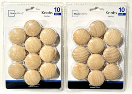 2 Packs Of 10 Mainstays Knobs Wood Finish Hardware Included Easy - £17.57 GBP