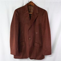 Rancho Deluxe 44L Orange Sueded Western Yoke Blazer Suit Jacket Sport Coat - $59.99