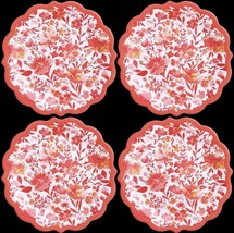 The Pioneer Woman Painterly Floral Coral 8.7&quot; Salad Plates Melamine Set 4 - £18.57 GBP