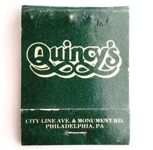 Quincy&#39;s Pub Vintage Matchbook Adam&#39;s Mark Philadelphia Matches Unstruck... - $19.99