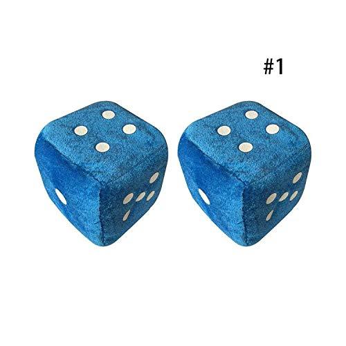 F-pump 1 Pair Fuzzy Dice White Dots Rear View Mirror Hangers Vintage Car... - $3.99
