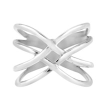 Exotic Puzzle Weave Quad Band Sterling Silver Ring-9 - £25.22 GBP