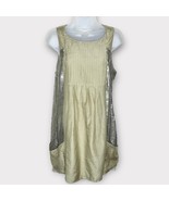 ALICE + OLIVIA olive green silk/cotton sequin detail mini tank dress siz... - £36.50 GBP
