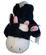 Stuffins Plush Stuffed Animal Cow Black White Pink Kids Toys Collectible... - £7.81 GBP