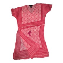 Charlie Paige Top Womens Side Slit V-Neck Bohemian Style Printed Pink Red Size M - $35.05