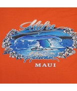 Vintage 90s Aloha Maui Hawaii Graphic Tshirt Whale Tail Ocean Floral Lar... - £29.73 GBP