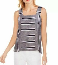 Vince Camuto Navy Striped Sleeveless Square Neck Sweater Top Sz S New - £55.49 GBP