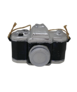 Anthropologie 2012 Silver &amp; Black Handblown Glass SLR Camera Christmas O... - €16,00 EUR