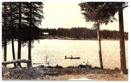 RPPC Postcard Man in Canoe on Lake Grand Mesa Colorado Cancel 1929 - £7.90 GBP