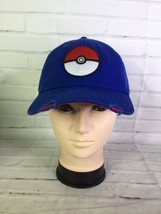 Pokemon Pokeball Logo Distressed Blue Adjustable Strapback Hat Cap Adult OSFM - £19.16 GBP