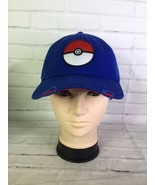 Pokemon Pokeball Logo Distressed Blue Adjustable Strapback Hat Cap Adult... - $24.25