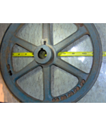 12&quot; Vintage Industrial Dual Belt PULLEY Solid Cast iron rOund 6 spindles... - $75.58 CAD