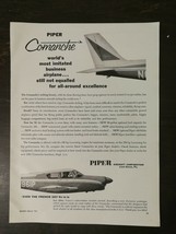 Vintage 1961 Piper Comanche Airplane Piper Aircraft Corp Full Page Origi... - £5.21 GBP