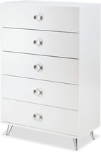 Elms Chest By Acme Furniture, One Size, In White And Chrome. - £231.26 GBP