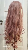 Woman’s Pink Wig Long Length Curly Waves Quality Synthetic Drag Cosplay ... - $6.00