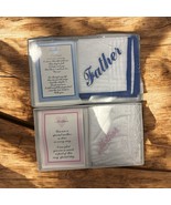 Set Of Mother And Father Of The Bride Embroidered Handkerchiefs  With Po... - $13.55 CAD