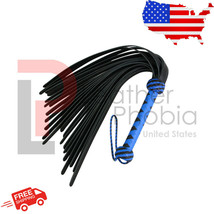 Genuine CowHide Leather Flogger Black 25 Tails Thuddy Impact Heavy Duty Whip - £74.73 GBP