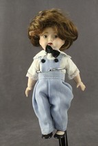 Vintage Bell Ceramics Bisque Porcelain Boy Doll in Bibs German Head Mold... - $28.65