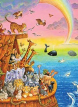 Bill Bell Art  Ark-full Animals  Springbok 100 Piece Puzzle Noah Rainbow - £14.98 GBP