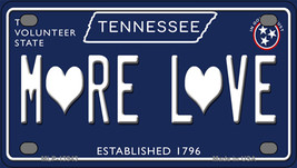 More Love Hearts Tennessee Blue Novelty Mini Metal License Plate - £11.76 GBP
