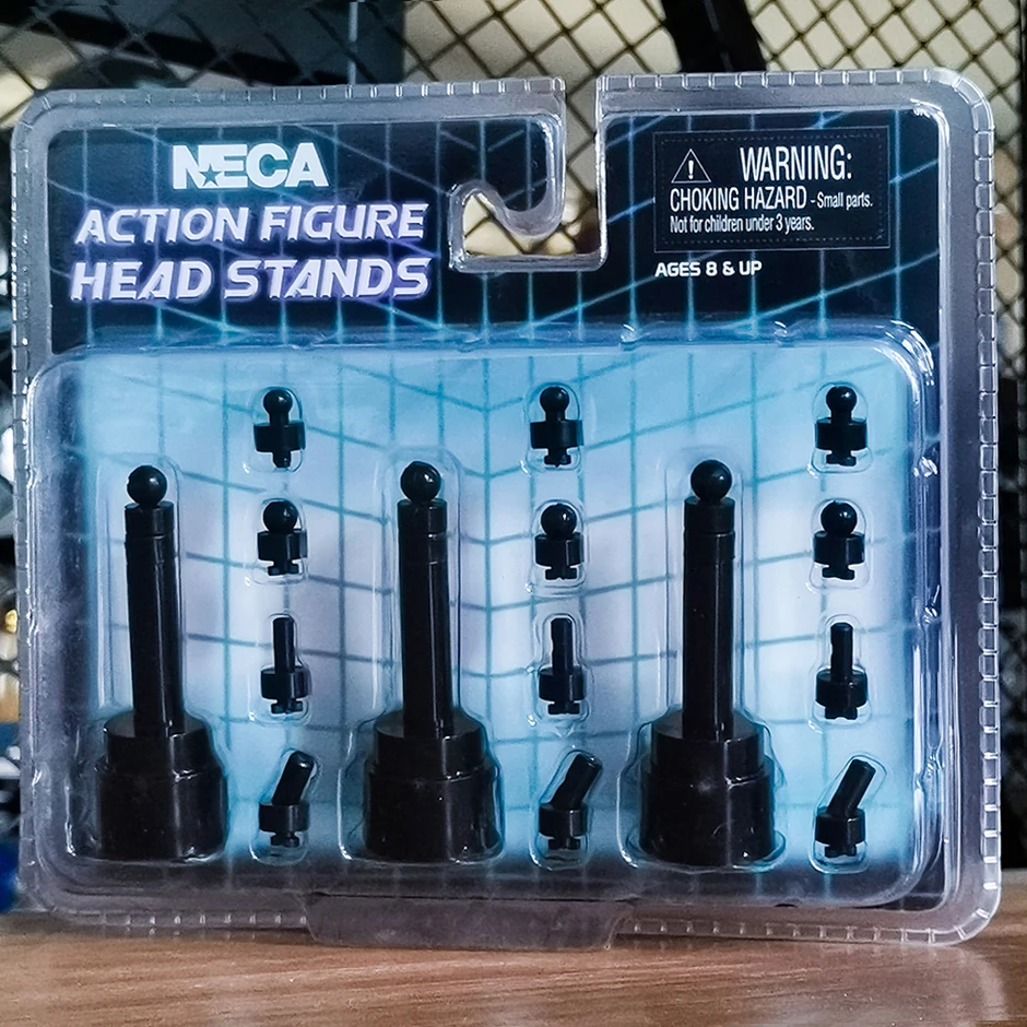 NECA ACTION FIGURE HEAD BLACK DISPLAY STAND 3-PACK Fits Most 6&quot; to 8&quot; Fi... - £19.00 GBP