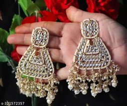 Orecchini gioielli indiani Kundan Meena Chandbali Jhumka Jhumki Wedding Sete - £3.11 GBP