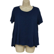 Ann Taylor LOFT Womens Blouse Top Size XS Navy Blue Scoop Neck Short Sleeve - £17.11 GBP