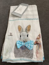 BRAND NWT SET OF 2 RACHEL ASHWELL SPRING EASTER BUNNY KITCHEN TOWELS Emb... - $18.99