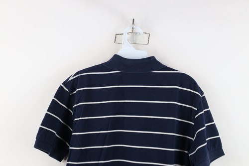 Vintage 90s Ralph Lauren Mens Medium Faded Striped Collared Golf Polo Shirt Blue Item image 13