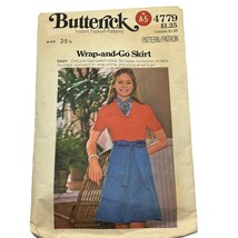Butterick 4779 Vintage Sewing Pattern Wrap &amp; Go Skirt Sz 25.5 25 1/2 - $5.76